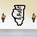 Illinois Home State Silhouette Solid Steel Home Decor Decorative Accent Metal Art Wall Sign