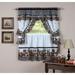 Traditional Elegance Mason Jars Window Curtain Set - 57x36 Tier Pair/57x36 Tailored Topper with attached valance and tiebacks. - Black/White