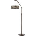 Giclee Glow Woodwork Diamonds Bronze Downbridge Arc Floor Lamp