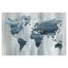 Masterpiece Art Gallery Textural World Map Blue by Nan Canvas Art Print 24 x 36