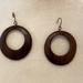 Anthropologie Jewelry | Lightweight Wooden Hoop Earrings | Color: Brown | Size: Os