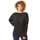 Roman Originals Women Star Embellished Long Sleeve Jumper - Ladies Autumn Winter Casual Day to Night Cosy Long Sleeve Round Neck Sparkle Knitted Jumpers - Black - Size 18