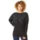 Roman Originals Women Star Embellished Long Sleeve Jumper - Ladies Autumn Winter Casual Day to Night Cosy Long Sleeve Round Neck Sparkle Knitted Jumpers - Black - Size 12