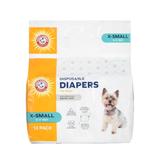 X-Small Disposable Diapers for Dogs, Pack of 12