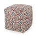 Home Loft Concepts 16" Square Geometric Pouf Ottoman Polyester in Blue/Brown/Red | 16 H x 16 W x 16 D in | Wayfair D5281E25F82A47B083740EEFA611153A