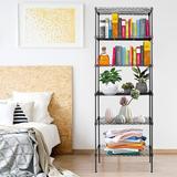 Rebrilliant Millikan 62.99" H x 21.26" W x 11.42" D Shelving Unit w/ Wheels Wire/Metal/Steel in Black | 62.99 H x 19.68 W x 11.81 D in | Wayfair