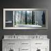 Hensel Modern Bathroom/Vanity Mirror Wood in Black Laurel Foundry Modern Farmhouse® | 35.5 H x 71 W x 0.75 D in | Wayfair