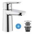 Set Mitigeur pour lavabo taille s + Bonde clic clac pour lavabo avec trop-plein