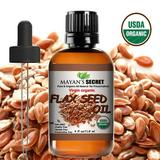 Mayan s Secret Organic Organic Flax Seed Oil Unrefined Virgin Cold Pressed Linum Usitatissimum USDA Certified - 4 Oz