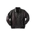 Men's Big & Tall Embossed Leather Bomber Jacket by KingSize in Brown (Size 5XL)