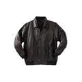 Men's Big & Tall Embossed Leather Bomber Jacket by KingSize in Brown (Size 2XL)