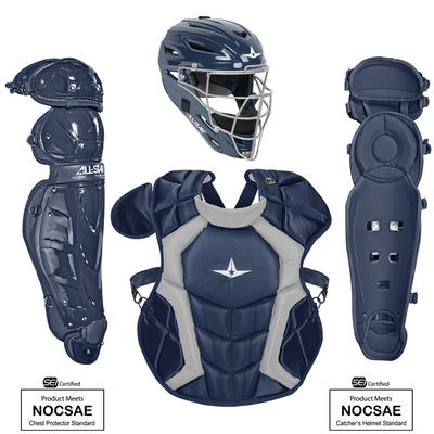All Star Classic Pro NOCSAE Certified Adult Baseball Catcher's Kit Navy