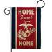 Breeze Decor Home Sweet Marine Corps 2-Sided Polyester 18 x 13 in. Garden Flag in Red/Black/Brown | 18.5 H x 13 W in | Wayfair