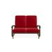 Red Barrel Studio® Hinch Glider Bench w/ Cushions in Red/Pink/Gray | 38 H x 49.5 W x 33 D in | Outdoor Furniture | Wayfair