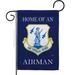 Breeze Decor Home of Air National Guard Airman 2-Sided Polyester 18 x 13 in. Garden Flag in Blue | 18.5 H x 13 W in | Wayfair