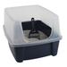Zoey Tails IRIS USA, Open-Top Cat Litter Box w/ Shield w/ Scoop Plastic in Gray | 11.8 H x 15 W x 19 D in | Wayfair CLH-12 w/Scp Tornado Gray