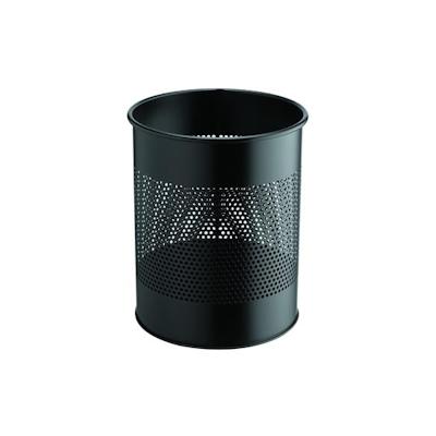 Durable Metall Papierkorb rund, 14,7 Liter hoch schwarz,aus perforiertem Stahl Image