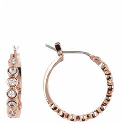 Kate Spade Accessories | Kate Spade Cz Bezel Huggie Earrings | Color: Pink/Silver | Size: .75in