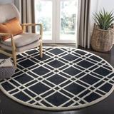 Black/White 72 x 0.63 in Indoor Area Rug - George Oliver Deedgra Geometric Handmade Tufted Wool Area Rug Wool | 72 W x 0.63 D in | Wayfair
