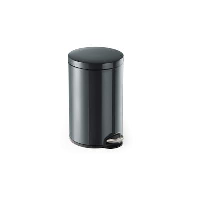 Durable Treteimer aus Metall, 12 Liter, antrazit, Maße:310x400 mm, Ø 250 mm,