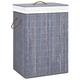 vidaXL Bamboo Laundry Basket Grey