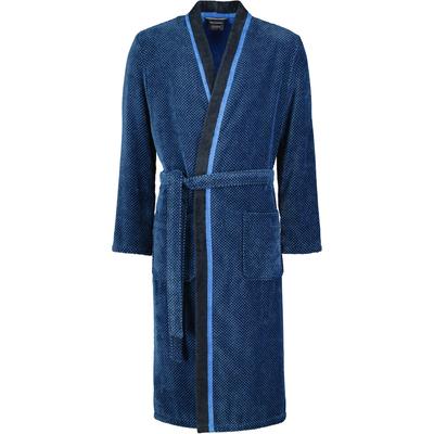Cawö Bademäntel Herren Kimono 4839 blau-schwarz - 19 S Schwarz
