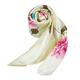ALBERTO CABALE Silk Scarf Women Fashion Lightweight Soft Cozy Sunscreen Stretchy Shawls Wraps Flora White