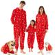 Family Christmas Pyjamas Sets, One Piece Long Sleeve Flannel Xmas Pjs Matching Couples Pajama Sleepwear for Womens Mom Red Deer Size XL