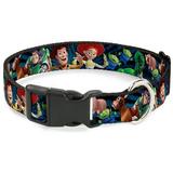 Disney Pet Collar Dog Collar Plastic Buckle Toy Story Characters Running Denim Rays 13 to 17 Inches 1.5 Inch Wide