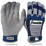 Franklin Sports MLB CFX Pro Baseball Batting Gloves - Gray/Navy - Adult Large