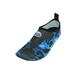 Fashion Print Womens Water Sports Shoes Quick-Dry Aqua Yoga Socks Slip-On with Soles Ladies 10 M US Royal/Black Flames