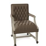 Armchair - Fairfield Chair Wayne 23.5" Wide Tufted Armchair Polyester/Other Performance Fabrics in White/Brown | 35 H x 23.5 W x 26.5 D in | Wayfair
