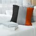 ArtVerse Baltimore Baseball Linen Striped Pillow Polyester/Polyfill/Linen in Orange/Gray/Black | 18 H x 18 W x 1.5 D in | Wayfair MBS036-SLGSPOL