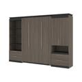 Orion 118W Full Murphy Bed and Multifunctional Storage with Drawers (119W) in bark gray & graphite - Bestar 116864-000047