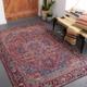 Ronneby 7'6" x 9'6" Traditional Updated Traditional Farmhouse Cream/Dark Blue/Red/Tan/Teal/Navy Area Rug - Hauteloom