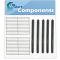 5 BBQ Grill Heat Shield Plate Tent & 2 Cooking Grates Replacement Parts for Weber GENESIS SILVER C LP SWE (PORC) CI GRATES (2002-200 - Stainless Steel Grid 15 & Porcelain Steel Flavorizer Bar 21.5