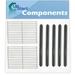 5 BBQ Grill Heat Shield Plate Tent & 2 Cooking Grates Replacement Parts for Weber 3811001 - Compatible Barbeque Stainless Steel Grid 15 & Porcelain Steel Flame Tamer Flavorizer Bar 21.5