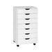 Costway 7-Drawer Chest Storage Dresser Floor Cabinet Organizer with Wheels-White