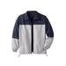 Men's Big & Tall Champion® Track Jacket by Champion in Navy Grey (Size 5XLT)