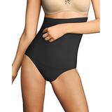 Maidenform Women's Firm Control High Waist Shaping Brief (Size XXL) Black, Cotton,Nylon,Elastine