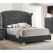 Willa Arlo™ Interiors Siegrist Tufted Low Profile Standard Bed Upholstered/Velvet in Gray | 66.25 H x 86 W x 95.5 D in | Wayfair