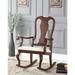 Fleur De Lis Living Tennessee Rocking Chair Solid + Manufactured Wood/Wood/Fabric in Brown/White | 43 H x 32.88 W x 27 D in | Wayfair