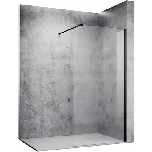 10mm Walk In Dusche Duschwand NANO Duschwände aus Glas Duschabtrennung Schwarz Echtglas 90x200cm