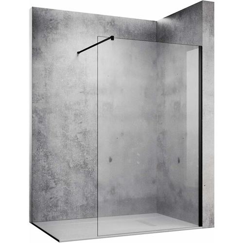 10mm Walk In Dusche Duschwand NANO Duschwände aus Glas Duschabtrennung Schwarz Echtglas 140x200cm