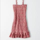 American Eagle Outfitters Dresses | American Eagle Smocked Red Floral Mini Dress | Color: Red/White | Size: M