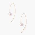 Anthropologie Jewelry | Freshwater Pearl Threader Earring | Color: Gold/White | Size: Os