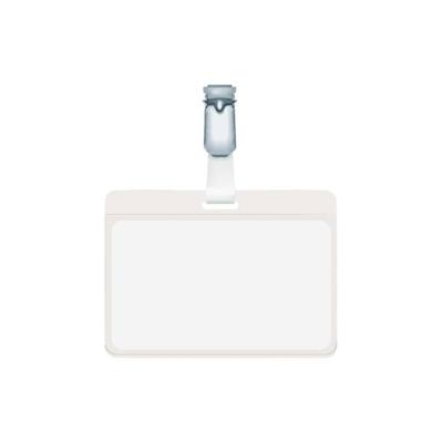 Durable Namensschild mit drehbarem Clip, transparent, 90 x 60 mm, 25 Stück