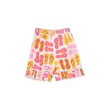 Lolly Wolly Doodle Shorts: Pink Floral Bottoms - Kids Girl's Size Small