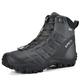 XPETI Walking Boots Mens, Men Hiking Boots Winter Snow Vegan Waterproof Lightweight Trekking Outdoor Shoes Breathable Grey Black Size 7.5 UK