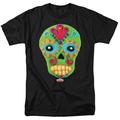 Trevco HBRO383-AT-8 Play Doh & Sugar Skull-Short Sleeve 18-1 Adult T-Shirt, Black - 5X